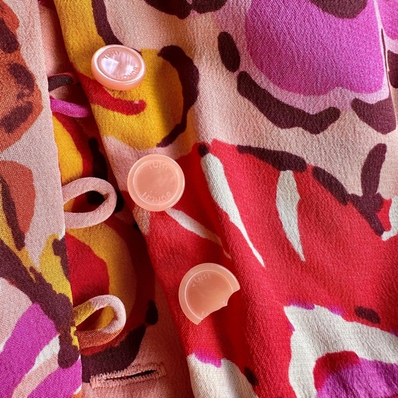 TORY BURCH, WOMENS SILK DRESS. PINK GRAPEFRUIT, WILDFLOWER DRESS. SIZE 4 - Picture 16 of 16